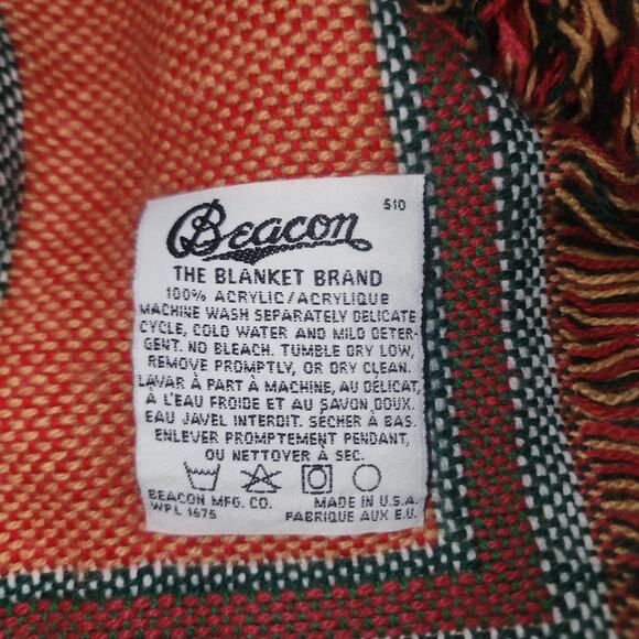 Beacon Throw Blanket Christmas Horn warm Holiday Woven Bows ornaments Decore - Picture 3 of 3